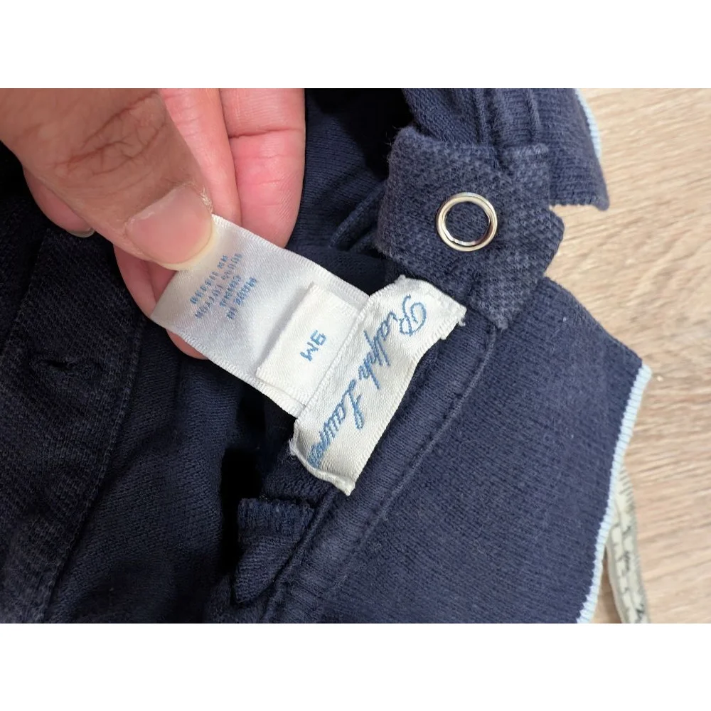 Baby Ralph Lauren Navy Blue Footie 9 Months